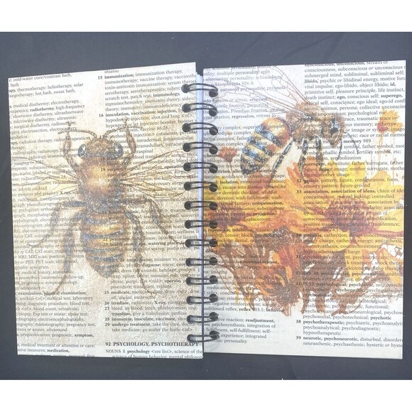 Journal Unique Bee Lover Designs Handmade Upcycled Spiral Notebook Honey 200 Pg - Picture 5 of 7